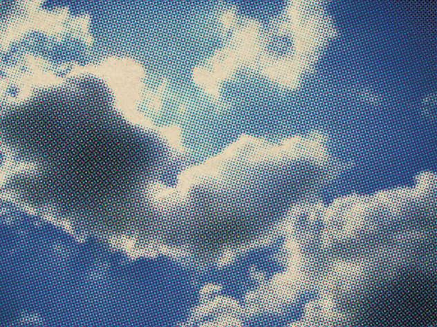 Retro Halftone Clouds - Free image #313249