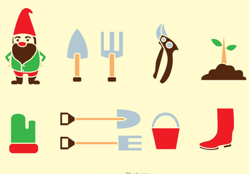 Gardening Tools Icons - Free vector #317639