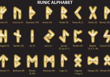 Golden Runic Alphabet - Free vector #326629