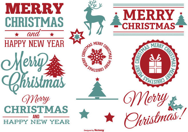 Beautiful Christmas Label Set - vector #328319 gratis