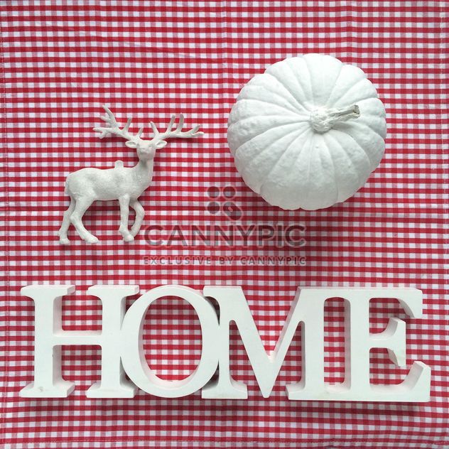 word home, white pumpkin and deer - image gratuit #329159 