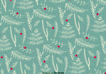 Christmas floral pattern vector - Free vector #329759