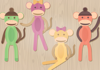 Sock Monkey Vector Illustration - Free vector #329829