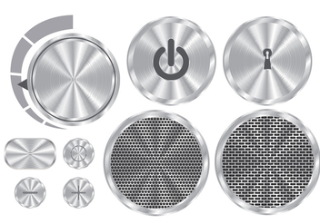 Brushed Aluminum Vector Buttons - Free vector #330119