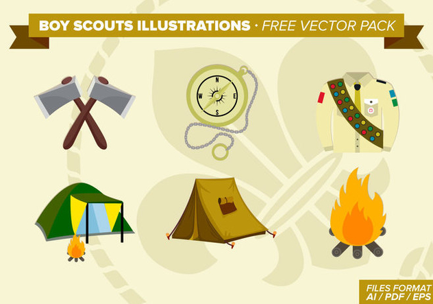 Boy Scouts Illustrations Free Vector Pack - Kostenloses vector #331079