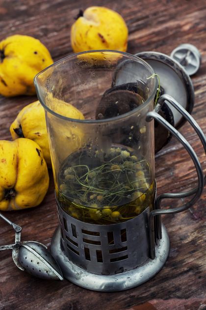 Still life of metal teapot and yellow pears - Free image #332779