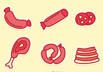 Meat And Sausage Icons - Free vector #334389
