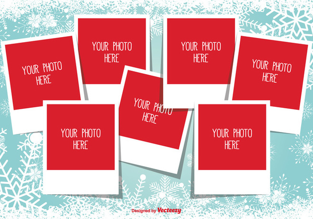 Christmas Photo Collage Template - бесплатный vector #335329