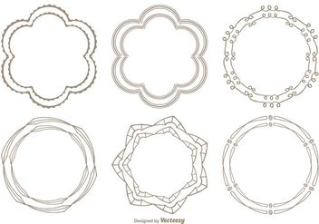 Cute Hand Drawn Style Frame Set - Free vector #338079
