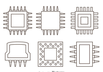 Microchip Outline Icons - Free vector #341909