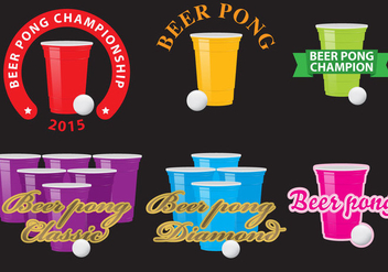 Beer Pong Logos - vector gratuit #342669 
