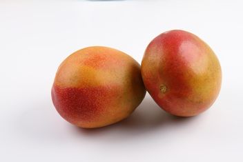 Two ripe Mangoes isolated on white - бесплатный image #342909