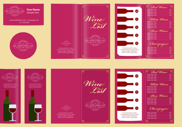Classic Templates And Wine List - Kostenloses vector #343729