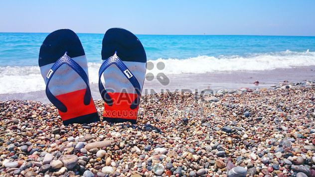 Flip flops sticking from pebble - Kostenloses image #344019