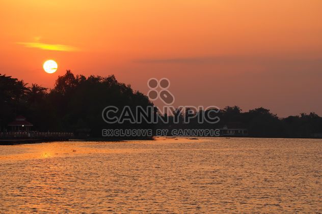 Landscape with sunset over river - Free image #344579