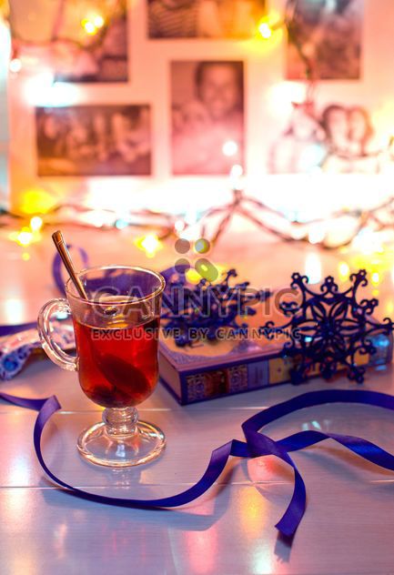 Hot tea and Christmas decorations - Free image #347989