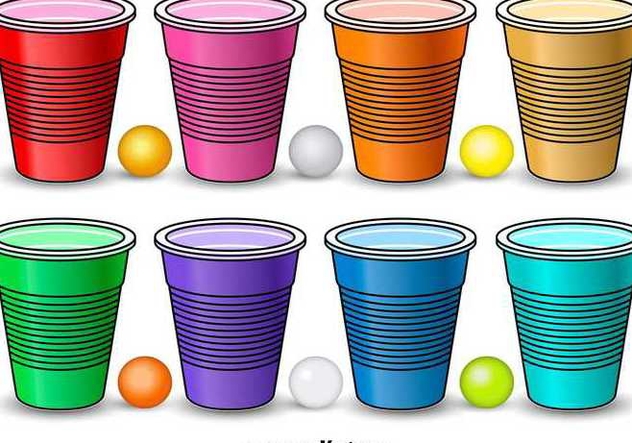 Colorful Beer Pong Elements - Kostenloses vector #349159