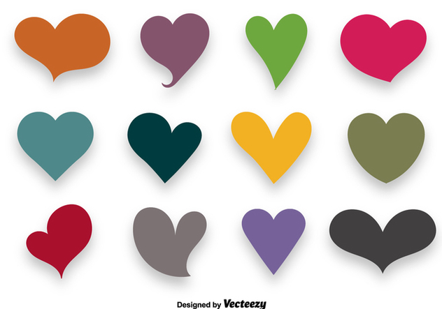 Colorful Hearts Vector Set - Kostenloses vector #350139