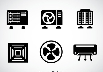 Hvac System Black Icons Vector - Free vector #351939