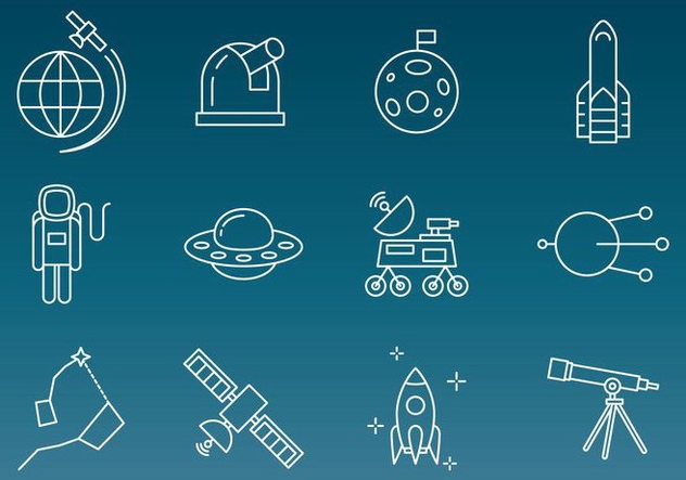 Space Technology Vector Icons - Free vector #354079