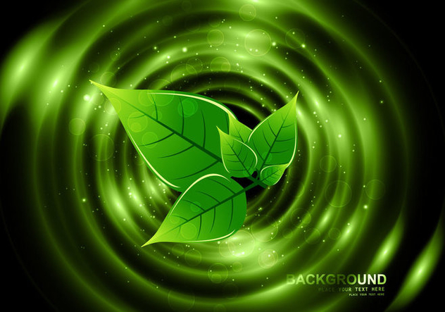Eco Green Leaves On Dark Background - Kostenloses vector #354549