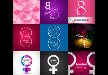 Set Of Women's Day Card - Free vector #354979