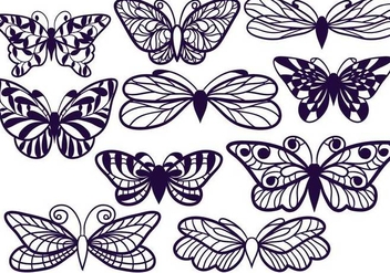 Free Cutout Butterflies - Kostenloses vector #355229