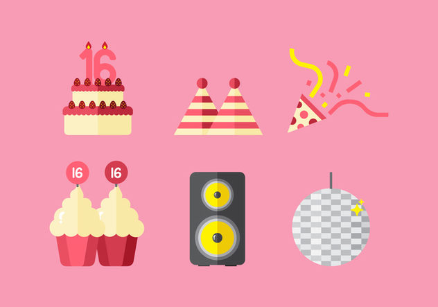 Vector Sweet 16 Icons - Free vector #360099