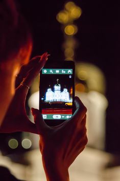 the temple at night with lights, shot on a mobile phone. Pyatigorsk Russia #churchru - бесплатный image #360369