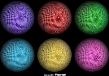 Abstract Vector 3D Sphere Disco Balls - Free vector #360399