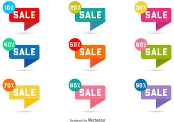 Vector Sale Labels With Discounts - vector gratuit #361289 