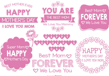 Cute Hand Drawn Style Mother's Day Labels - Kostenloses vector #368159