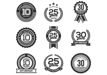 Free Anniversary Badges Vectors - Kostenloses vector #369679