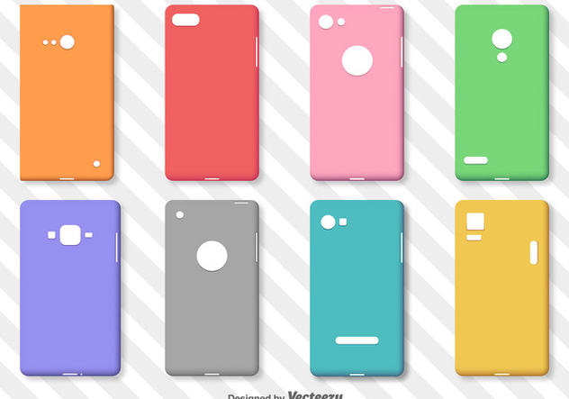 Set Of Simple Colorful Phone Cases Vector - Kostenloses vector #370969