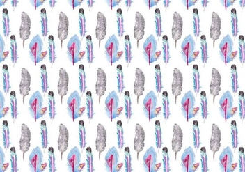 Free Vector Watercolor Bohemian Feather Pattern - Free vector #371099