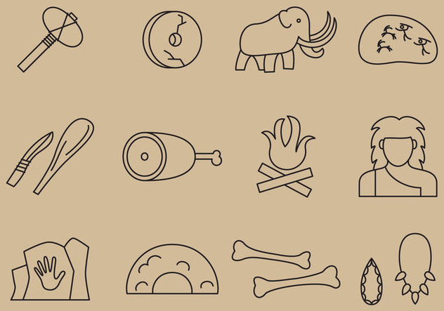 Prehistoric Line Icons - Kostenloses vector #371349