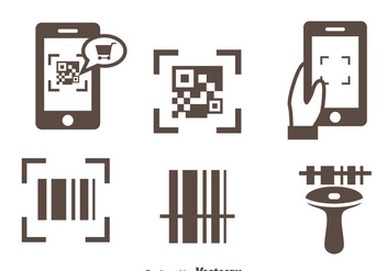 Barcode Scanner Icons Vector - Free vector #373639