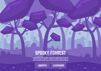 Free Flat Spooky Forrest Vector Background - Free vector #377429