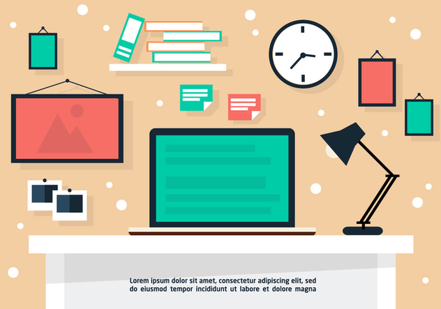 Free Flat Business Desk Vector Background - Free vector #377589