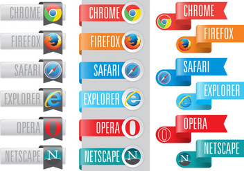 Web Browser Logos In Ribbons - Free vector #377909