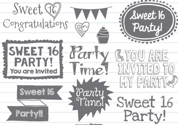 Sweet Sixteen Doodles - vector gratuit #377929 