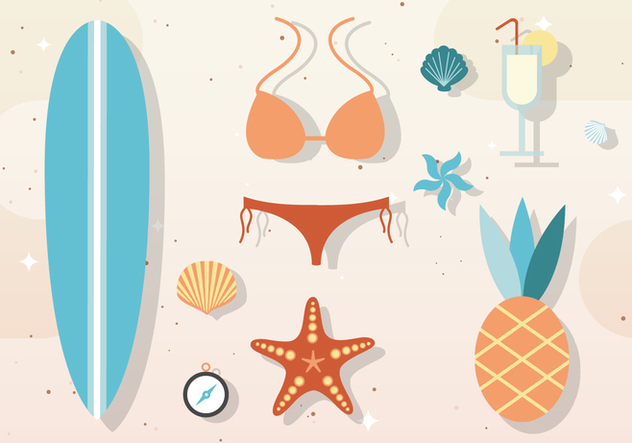 Free Vector Summer Elements & Accessories - Free vector #377969