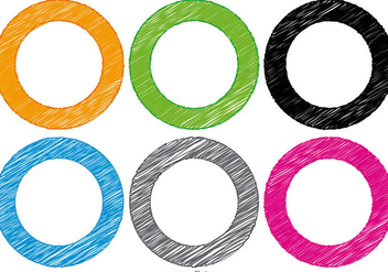 Scribble Style Circle Shapes - vector gratuit #379449 