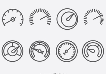Speedometer And Tachometer Symbol Icons - Kostenloses vector #380849