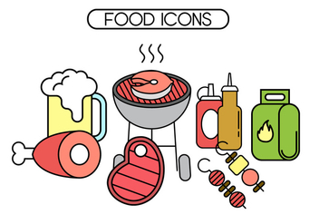 Free Brochette and BBQ Vector Icons - vector gratuit #382119 