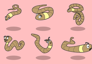 Cartoon Earthworm Vector - Kostenloses vector #383699
