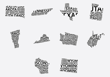 America Word Map Set - бесплатный vector #387209