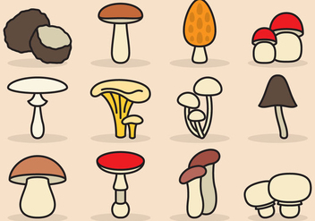 Cute Mushroom Icons - бесплатный vector #387499