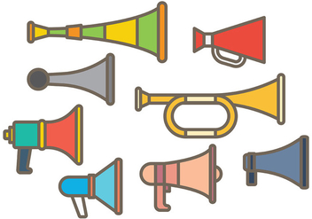 Free Vuvuzela Icons Vector - vector gratuit #387529 