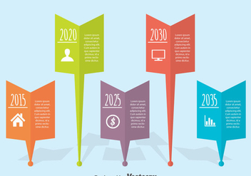 Flat Timeline Infographic Vector - Free vector #388789